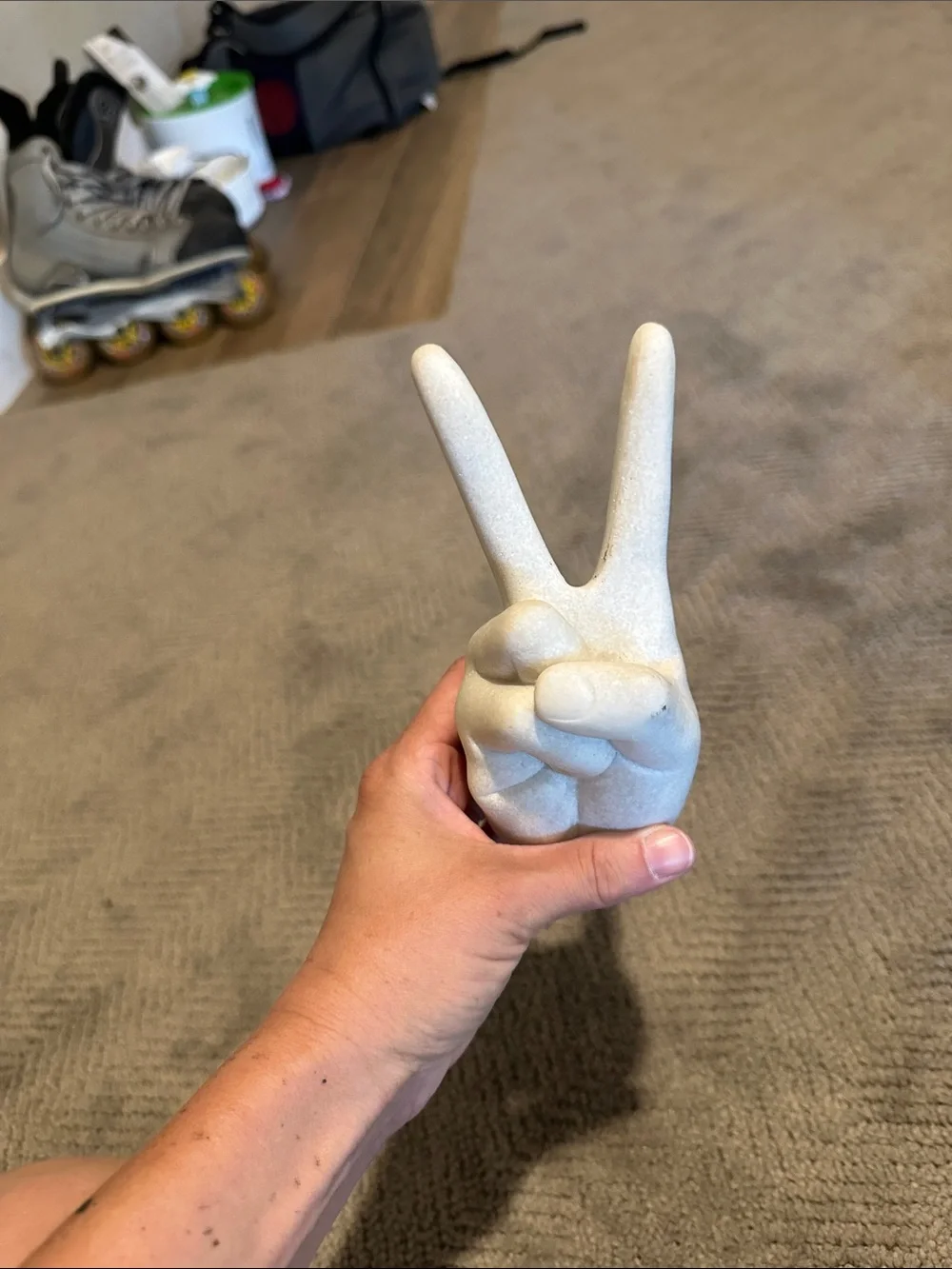 Wall hook (maybe vintage?) Peace sign hand